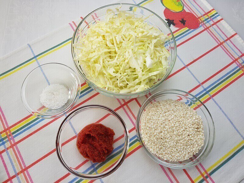 Ingredienti per Riso Cavolo Cappuccio