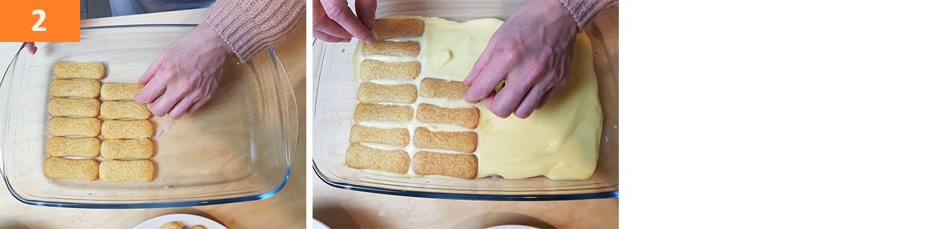 Passaggi per il Tiramisù delicato al Latte