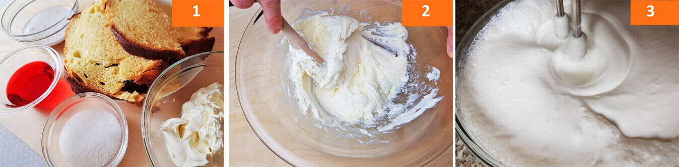 Passaggi per il Tiramisù con panettone